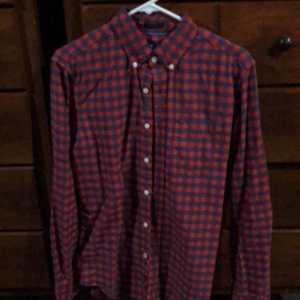Red and Blue Checkered Button Up